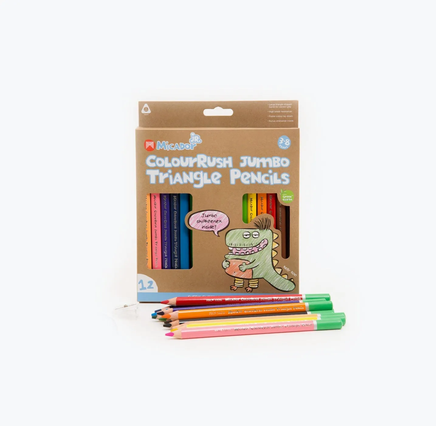 12 ColouRush Jumbo Triangle Colouring Pencils