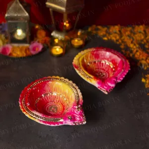 7.5INCH Lustre Eco Friendly Diya (Set of 2)