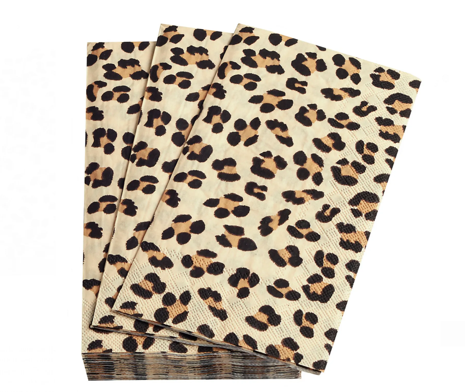 Annie Selke Natural Leopard- Cocktail or Guest Towels