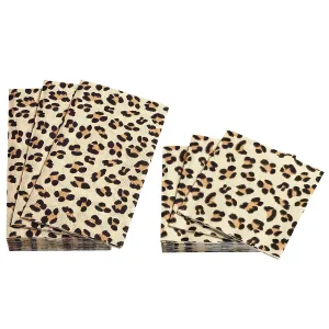 Annie Selke Natural Leopard- Cocktail or Guest Towels