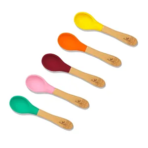 Avanchy Bamboo Baby Spoons - Pack of 5 - Pink (6m )