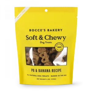 Bocce's Bakery Soft & Chewy Peanut Butter & Banana Recipe Dog Treats