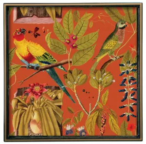 Botanist Journal 15" Square Lacquer Art Serving Tray