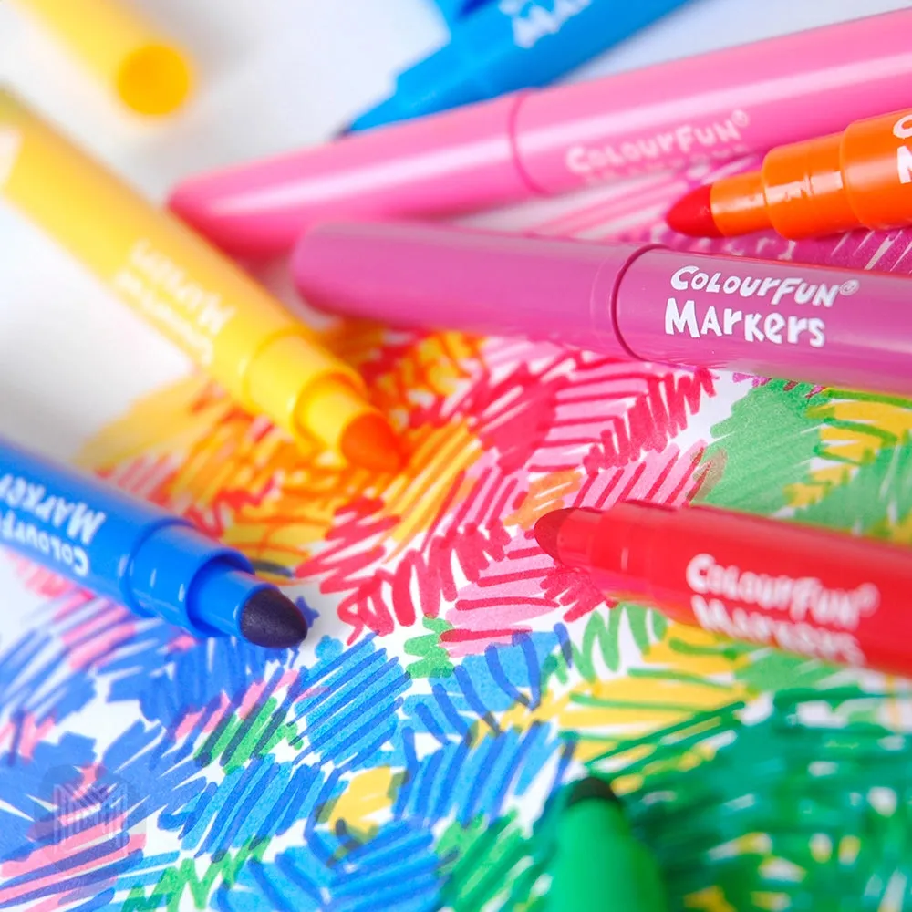 Box of 12 Washable Colourfun Feltip Marker Pens