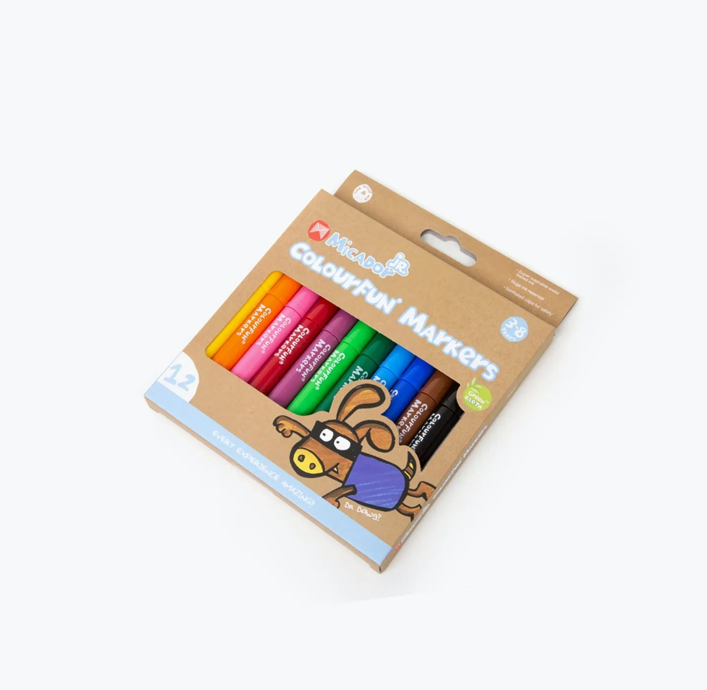 Box of 12 Washable Colourfun Feltip Marker Pens