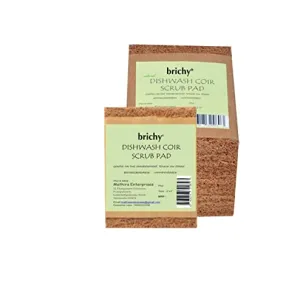 brichy Natural Coconut Coir Dishwashing Scrub Pads (Pack of 12 Pieces)