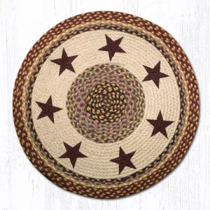 Burgundy Star Round Rug