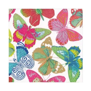 Caspari Butterflies Bright Luncheon Napkins - 20 Pack