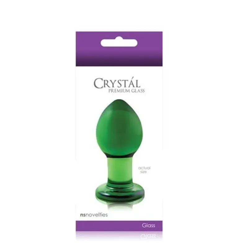 Crystal Premium Glass Plug - Medium - Clear Green