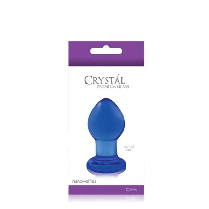 Crystal Premium Glass Plug - Small - Clear Blue