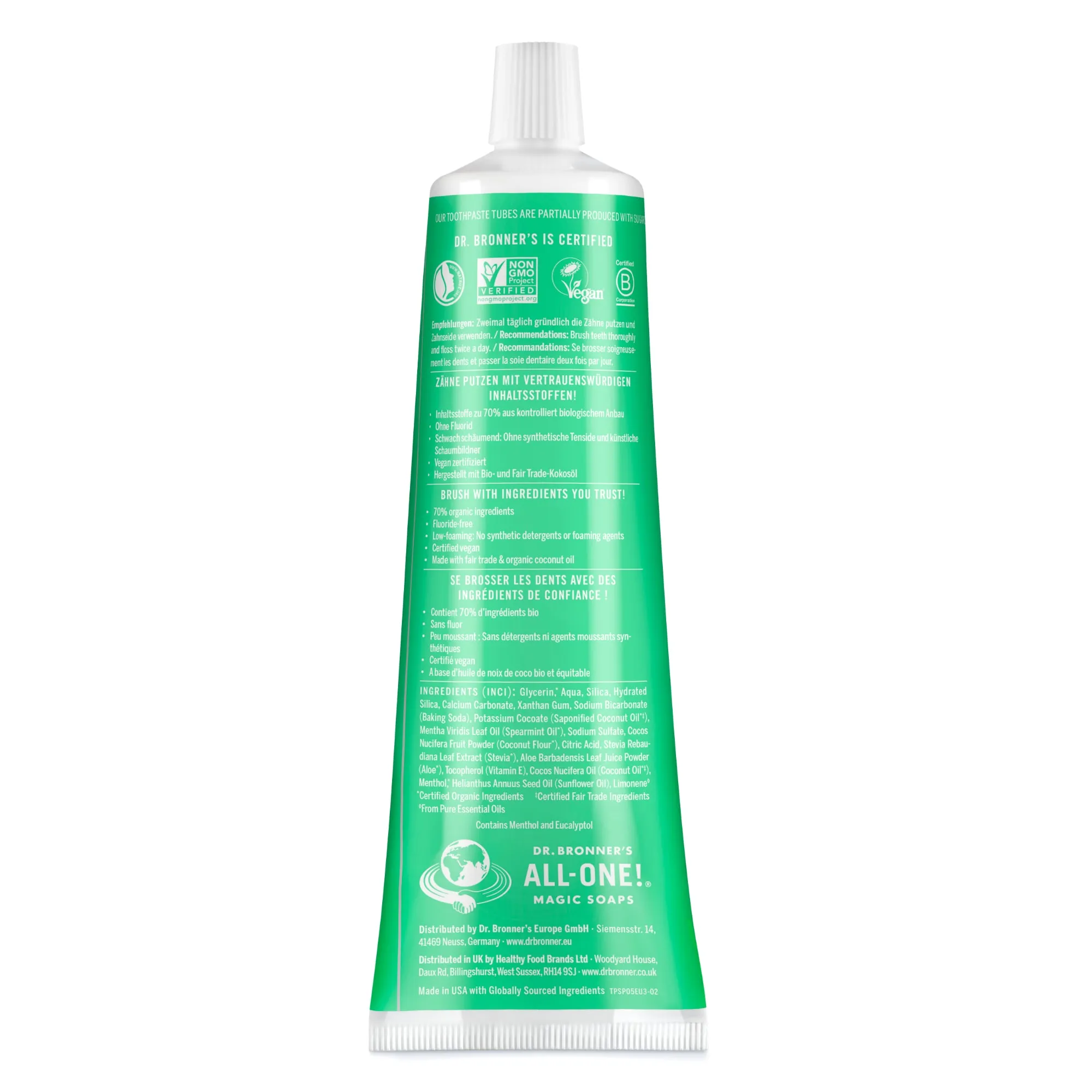 Dr. Bronner's Spearmint Toothpaste 105ml