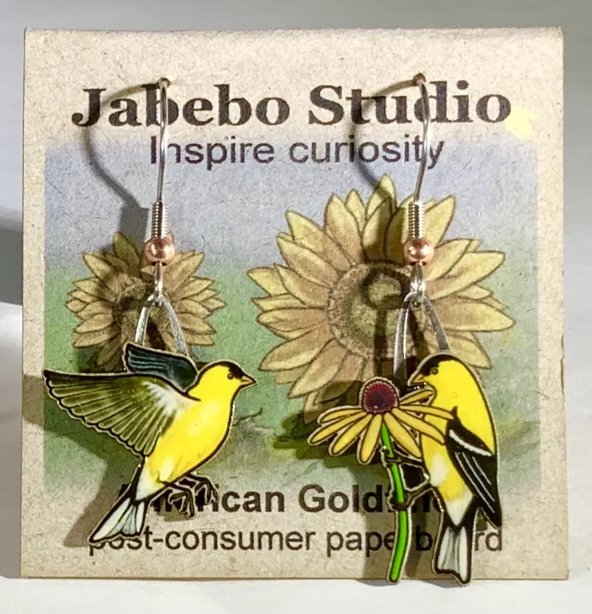 Eco-Friendly Bird Earrings by Jabebo Studio