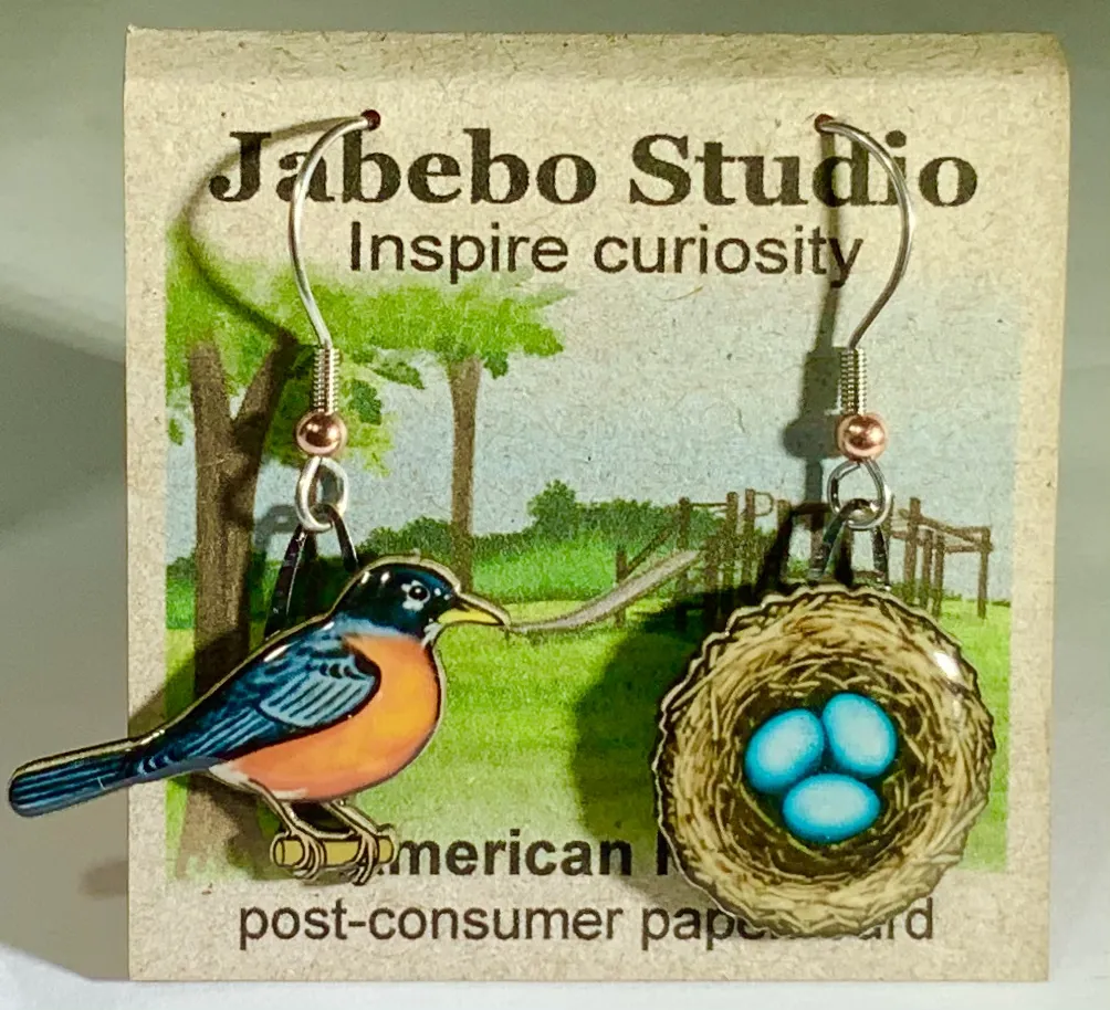 Eco-Friendly Bird Earrings by Jabebo Studio