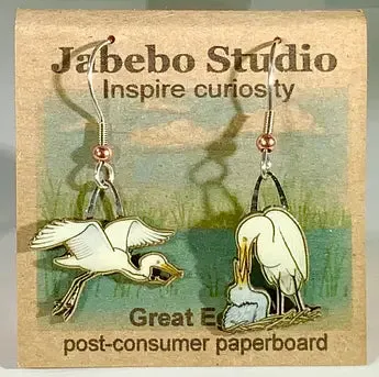 Eco-Friendly Bird Earrings by Jabebo Studio