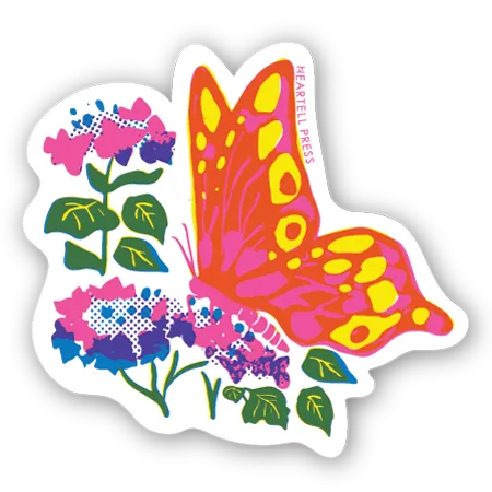 Eco Friendly Butterfly Landing Die Cut Sticker