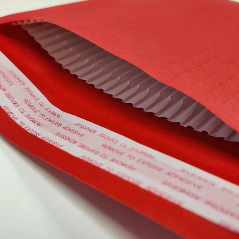 Eco-Friendly Recyclable Red Padded Mailing Bags (Range of sizes)