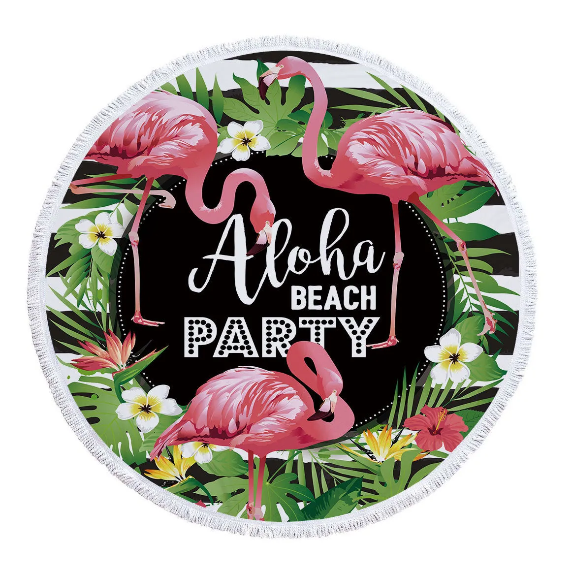 Flamingo Round Beach Towel (Eco-Friendly)