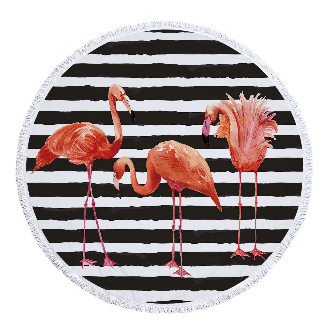 Flamingo Round Beach Towel (Eco-Friendly)