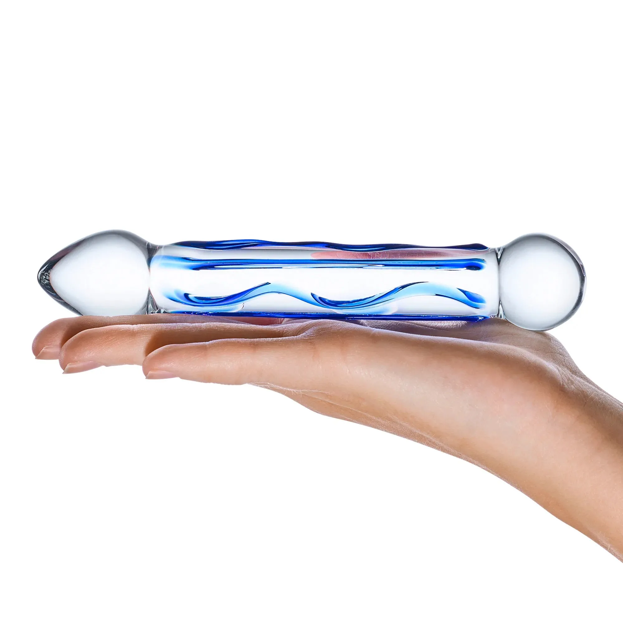 Full Tip Textured 6.5 Glass Dildo