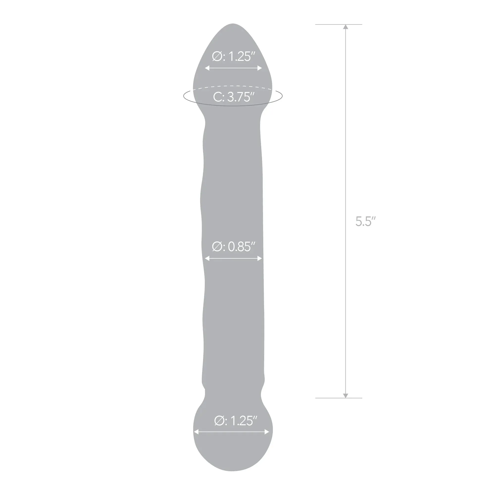 Full Tip Textured 6.5 Glass Dildo