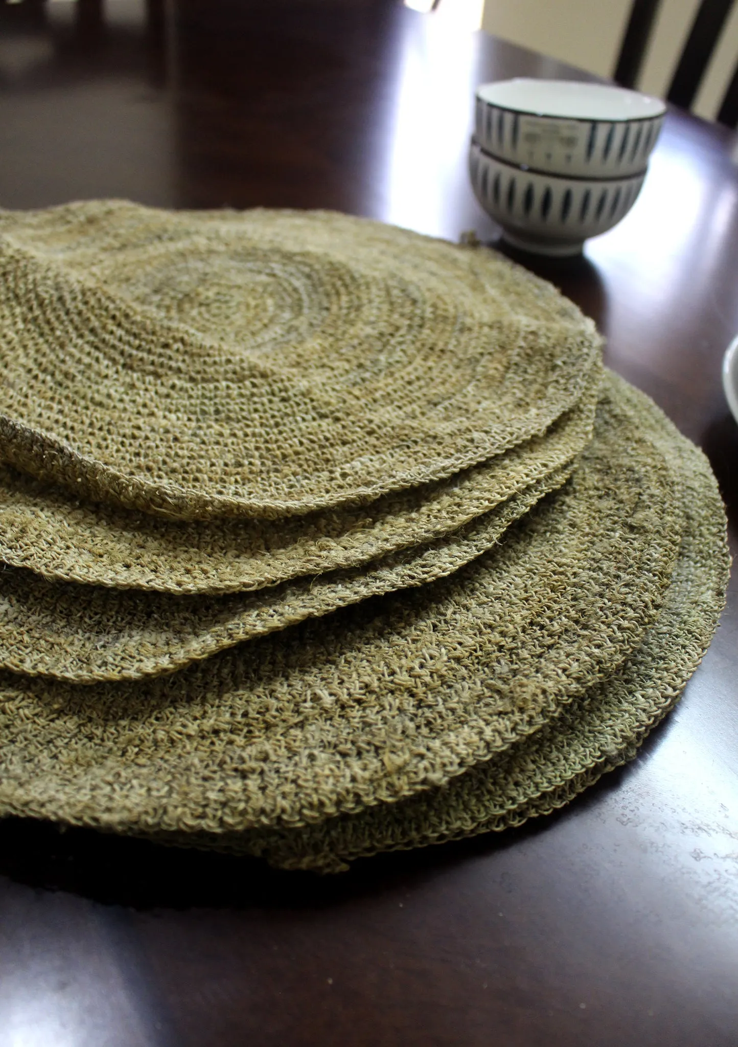 Himalayan Hemp Round Table Place Mat Set of Six