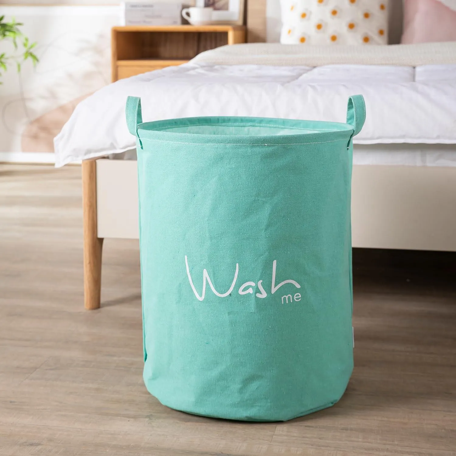 HOKIPO Folding Laundry Storage Basket - Large 46 Ltr, Green