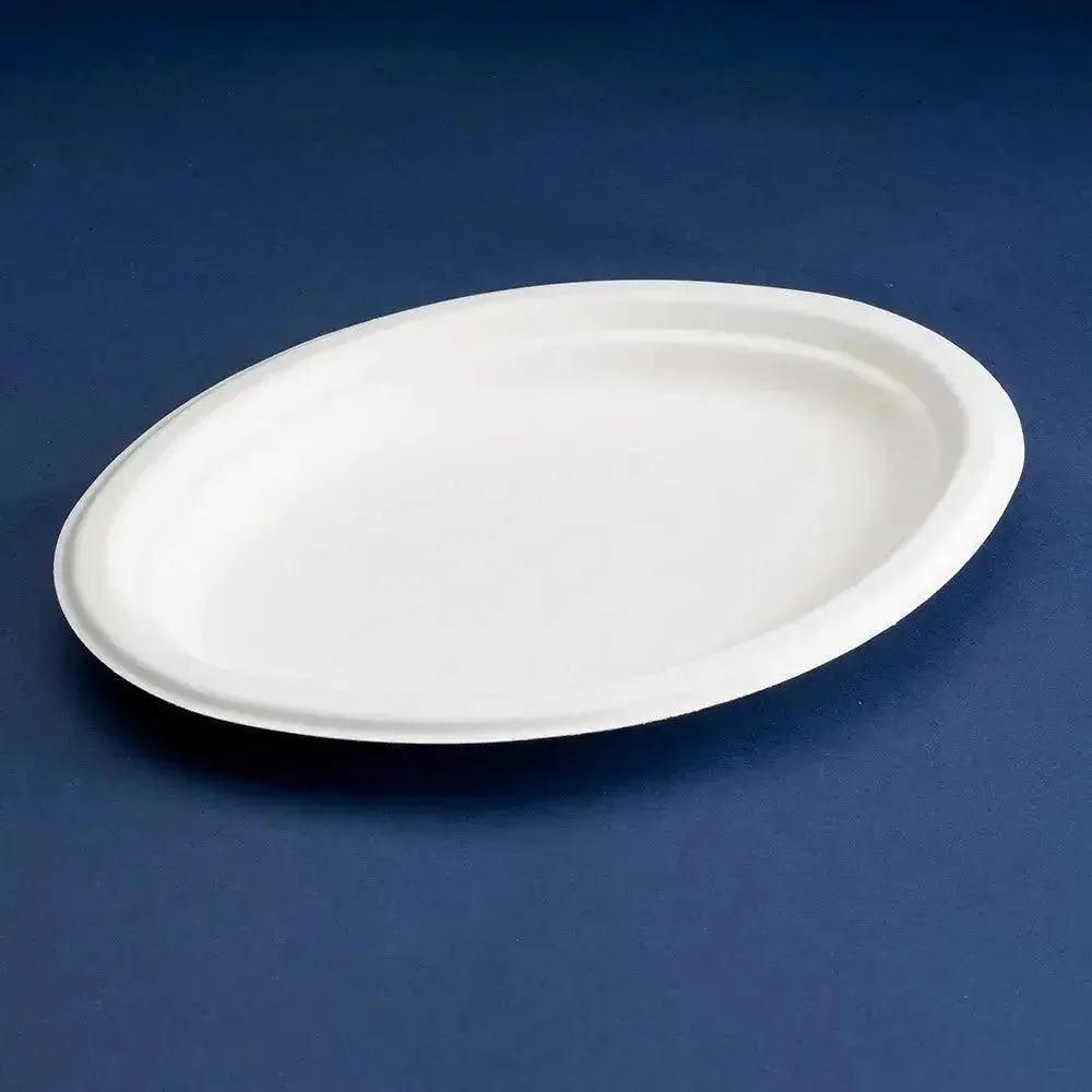 Jena Eco 50 Compostable 32cm Bagasse Oval Plates