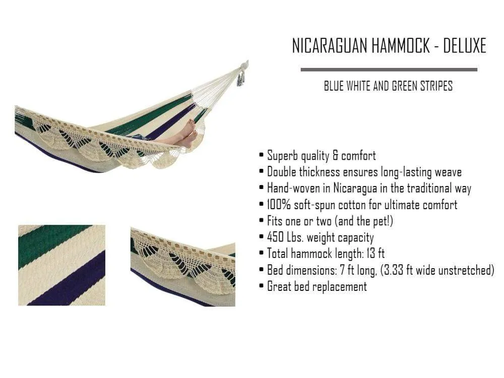 Nicaraguan Hammock with Eco-Friendly Bamboo Stand