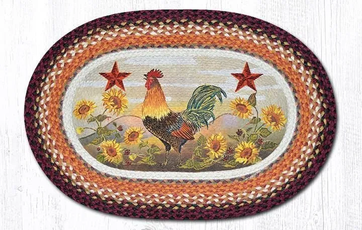 OP-391 Morning Rooster Oval Braided Rug