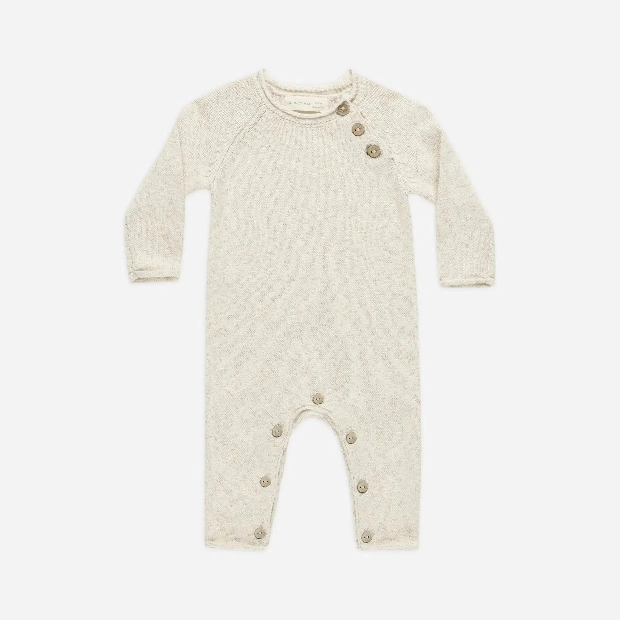 Quincy Mae - Organic Knit Jumpsuit - Speckled Natural