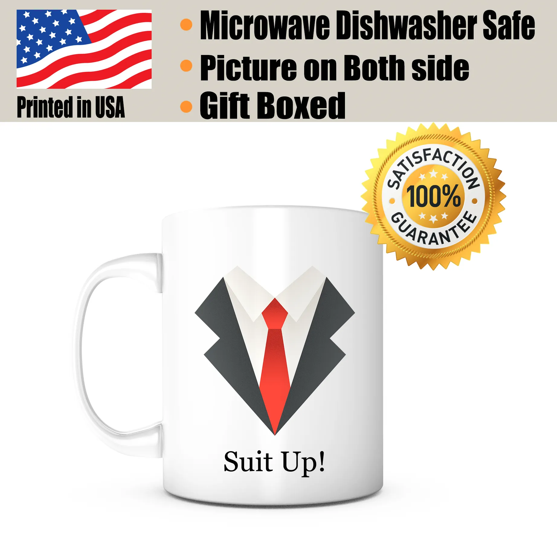 "Suit Up" Red Tie Mug