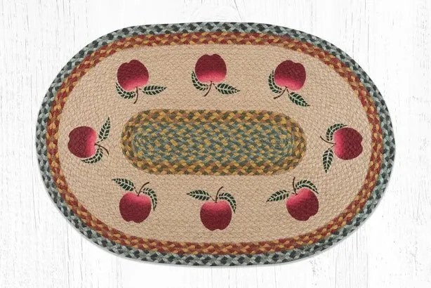 Red Apples Braided Jute Rug