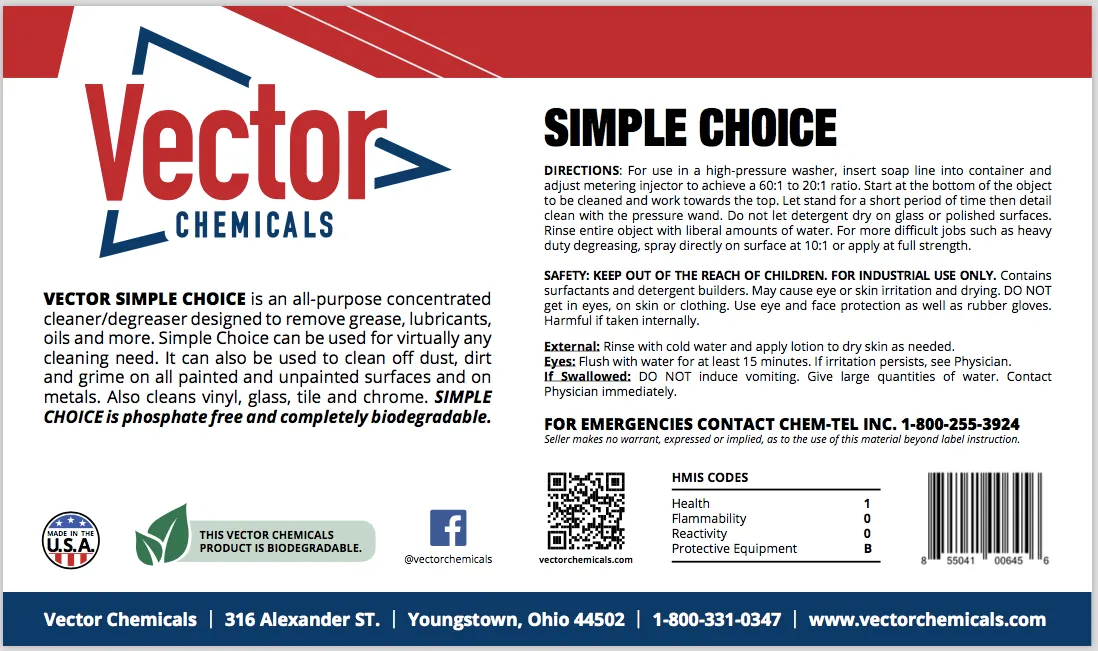 Simple Choice Phosphate Free Cleaner/Degreaser Super Concentrate (compares to Simple Green)