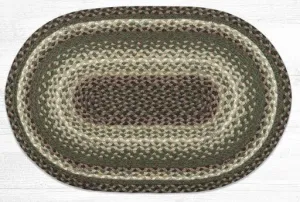 Taupe, Dark Brown, & Cactus Braided Rug - Oval