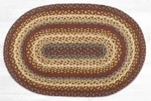 Taupe, Golden Rod, and Terracotta Braided Rug - Oval