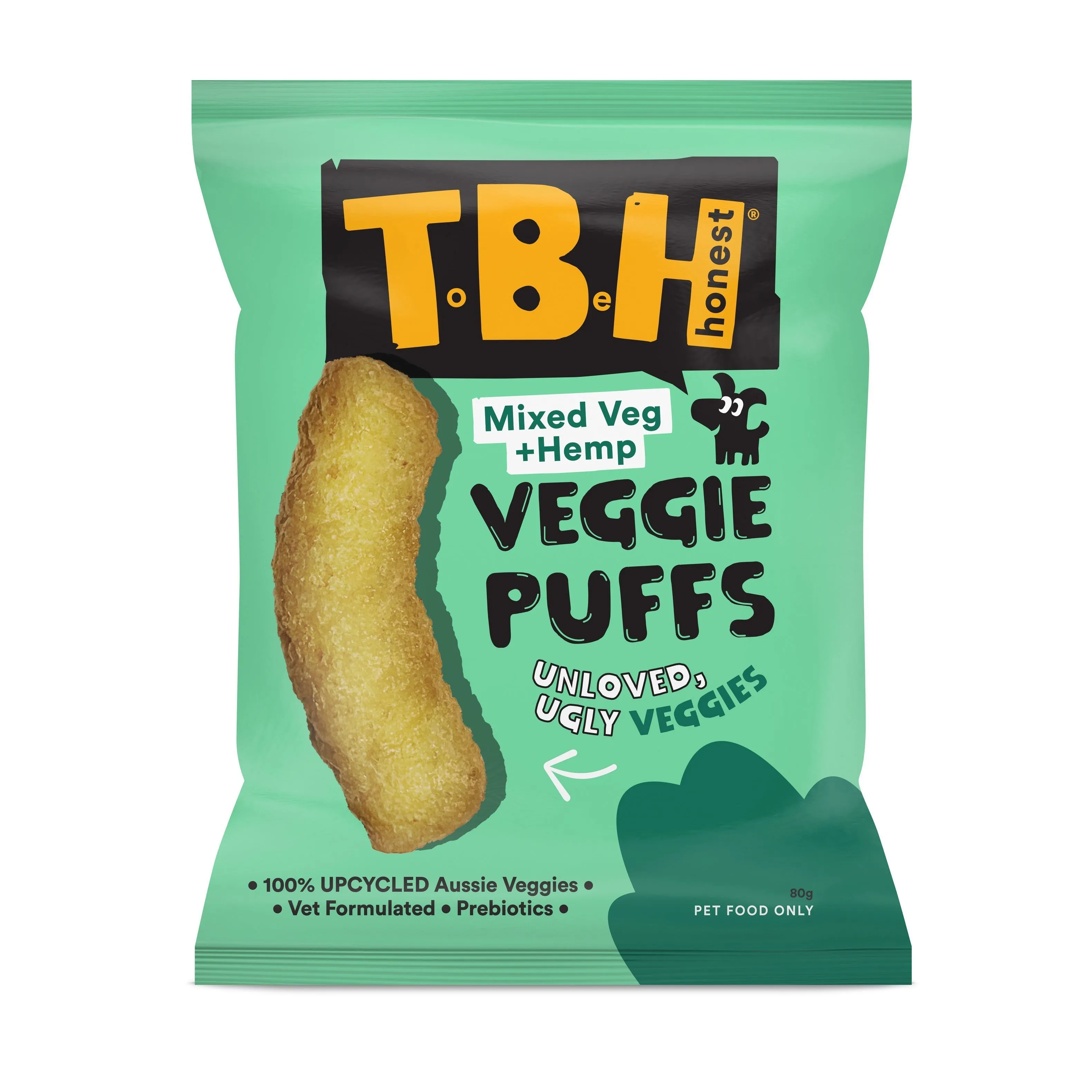 TBH Veggie Puffs with Mixed Vegetables and Hemp Dog Treats 80g