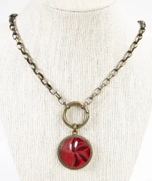 Vintage Button Large Pendant Necklace by K. Ross Creations